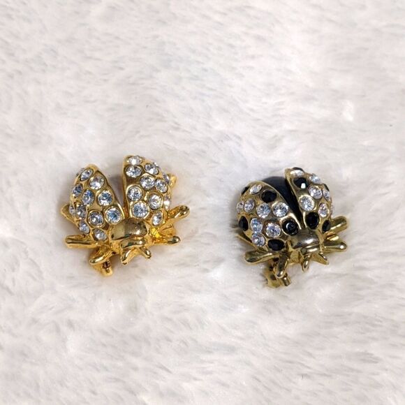 Vintage Petite Rhinestone/Goldtone Ladybug Brooches -Scatter Pins - Picture 10 of 16